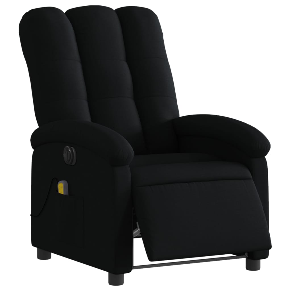 eldrevet massagestol stof sort