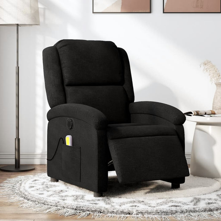 eldrevet massagestol stof sort