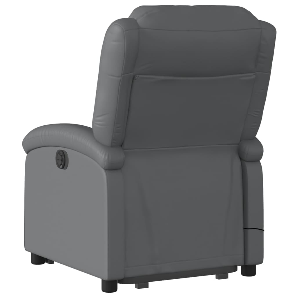 løftestol med massagefunktion kunstlæder grå