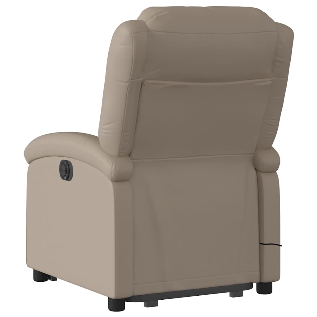 løftestol med massagefunktion kunstlæder cappuccino