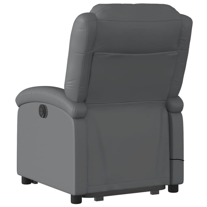massagestol med løftefunktion kunstlæder grå