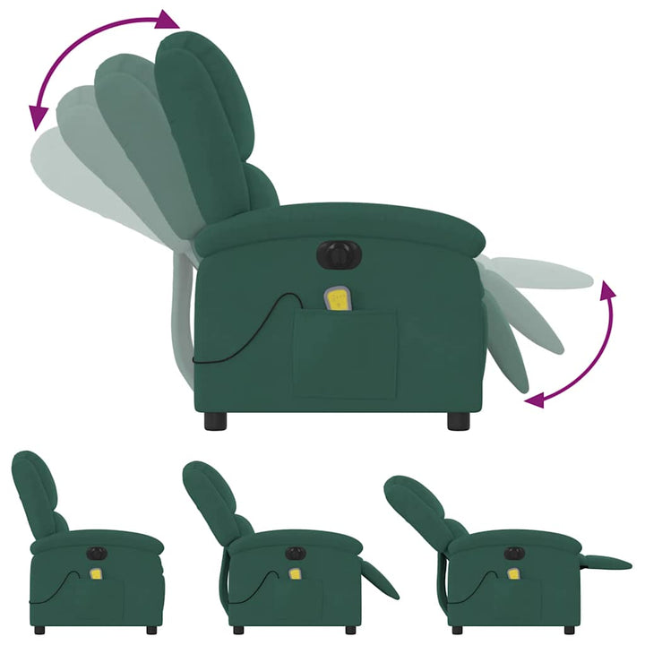 massagestol velour mørkegrøn