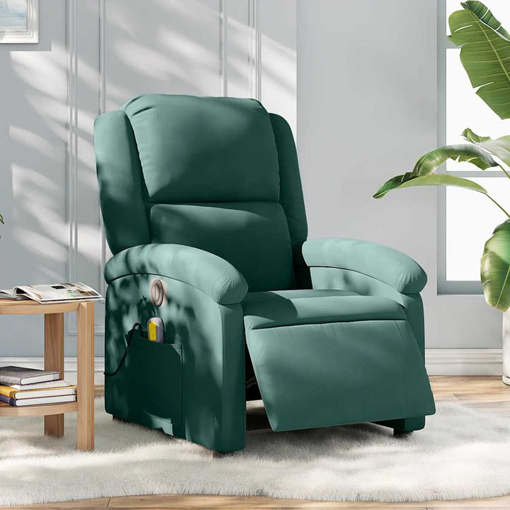 massagestol velour mørkegrøn