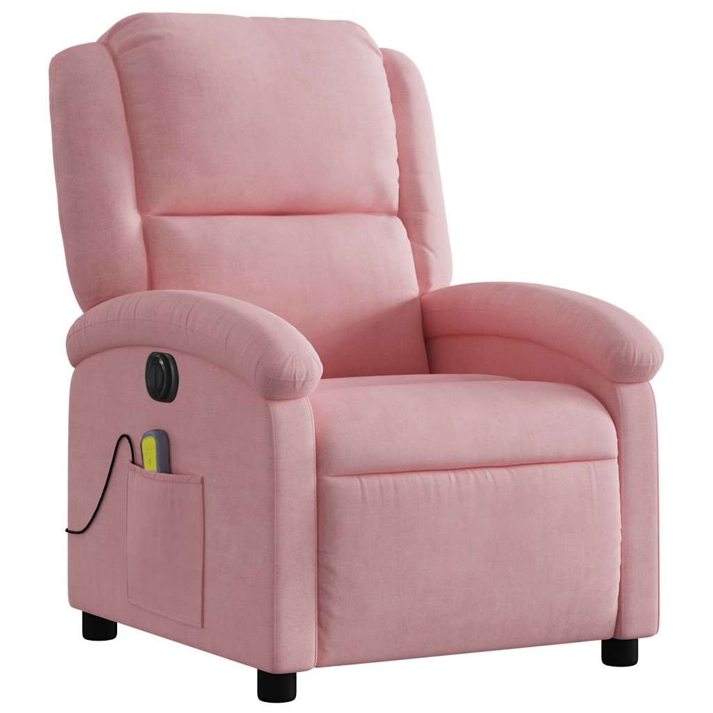 massagestol velour lyserød