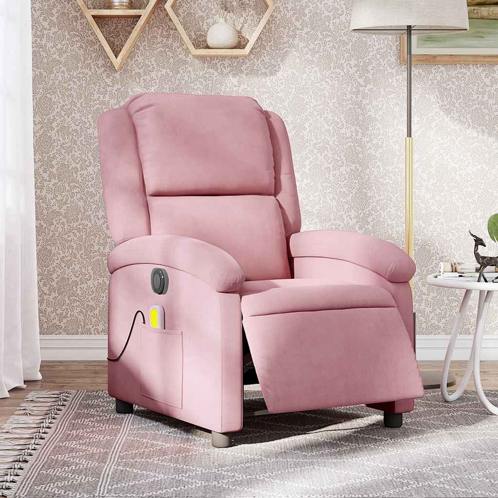massagestol velour lyserød