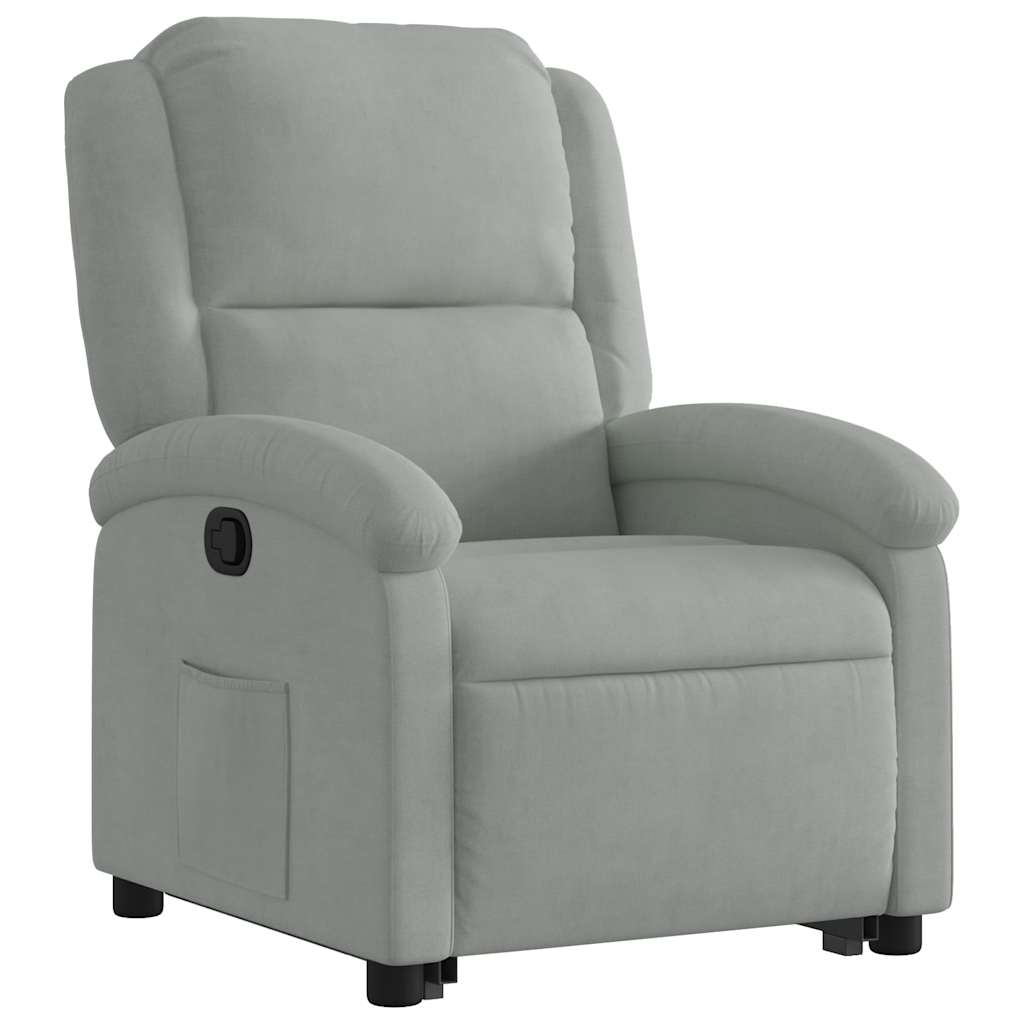 løftestol velour lysegrå
