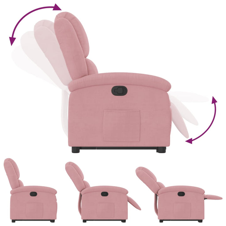 løftestol velour pink