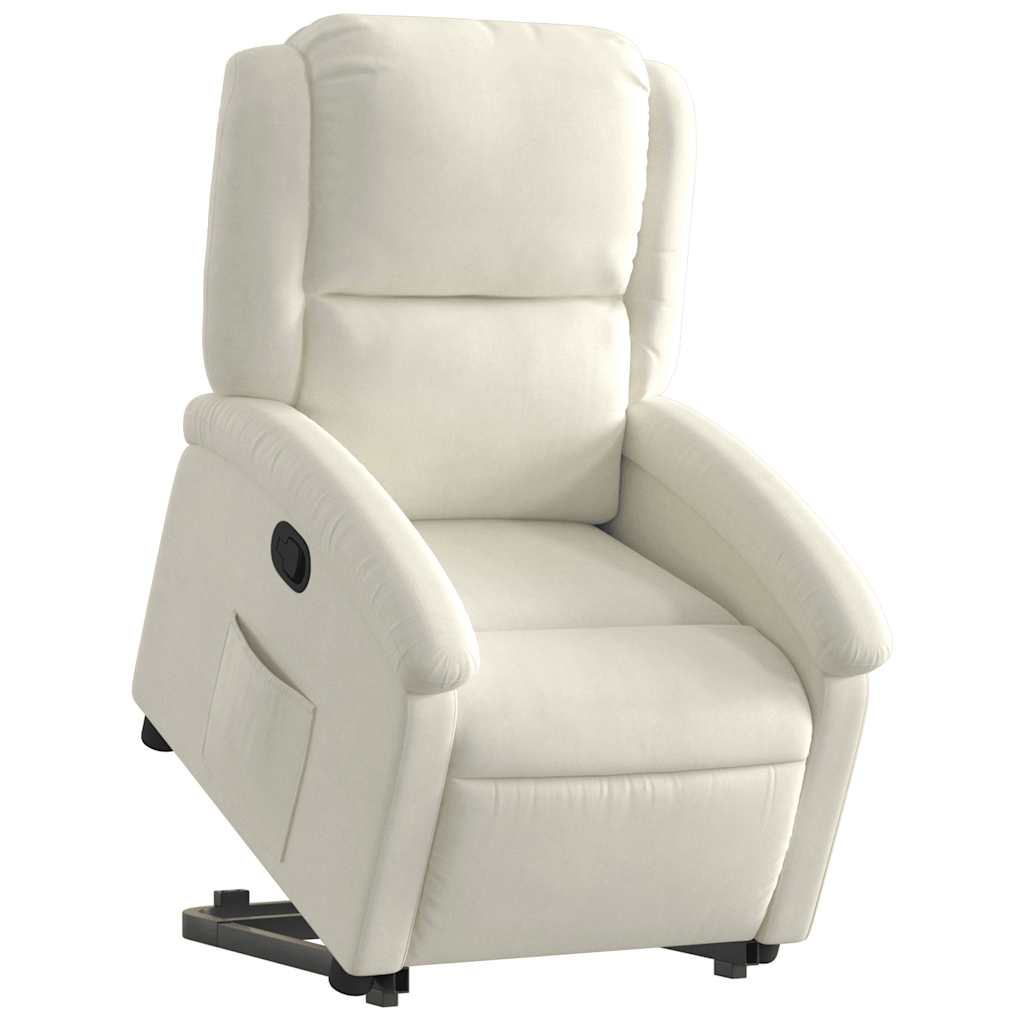 løftestol velour cremefarvet