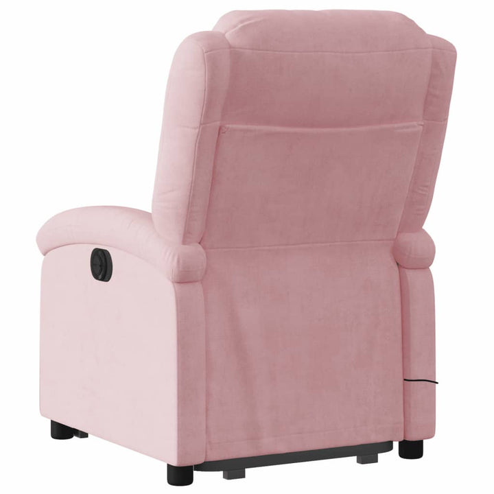 løftestol med massagefunktion fløjl pink