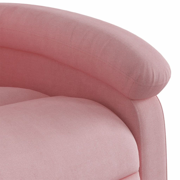 løftestol med massagefunktion fløjl pink