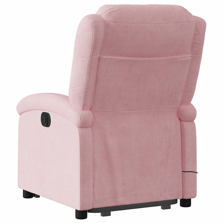løftestol med massagefunktion velour lyserød