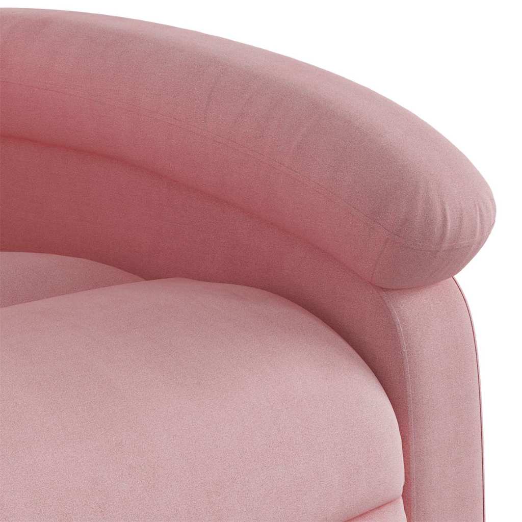 løftestol med massagefunktion velour lyserød