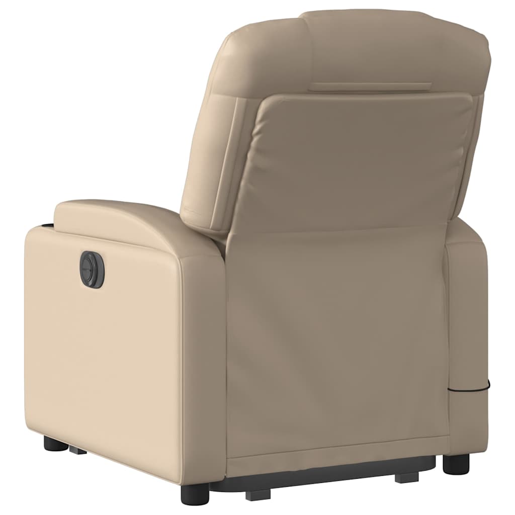 løftestol med massagefunktion kunstlæder cappuccino
