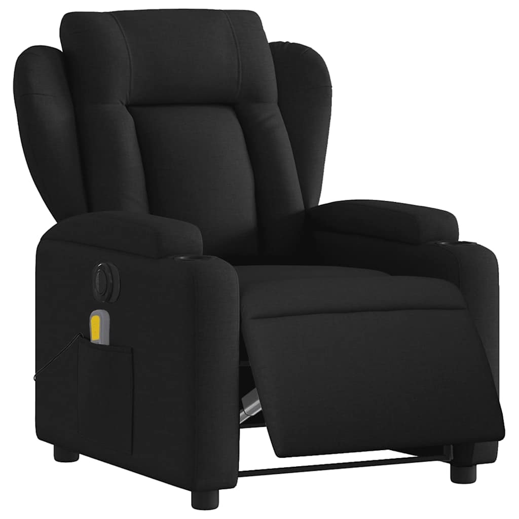eldrevet massagestol stof sort