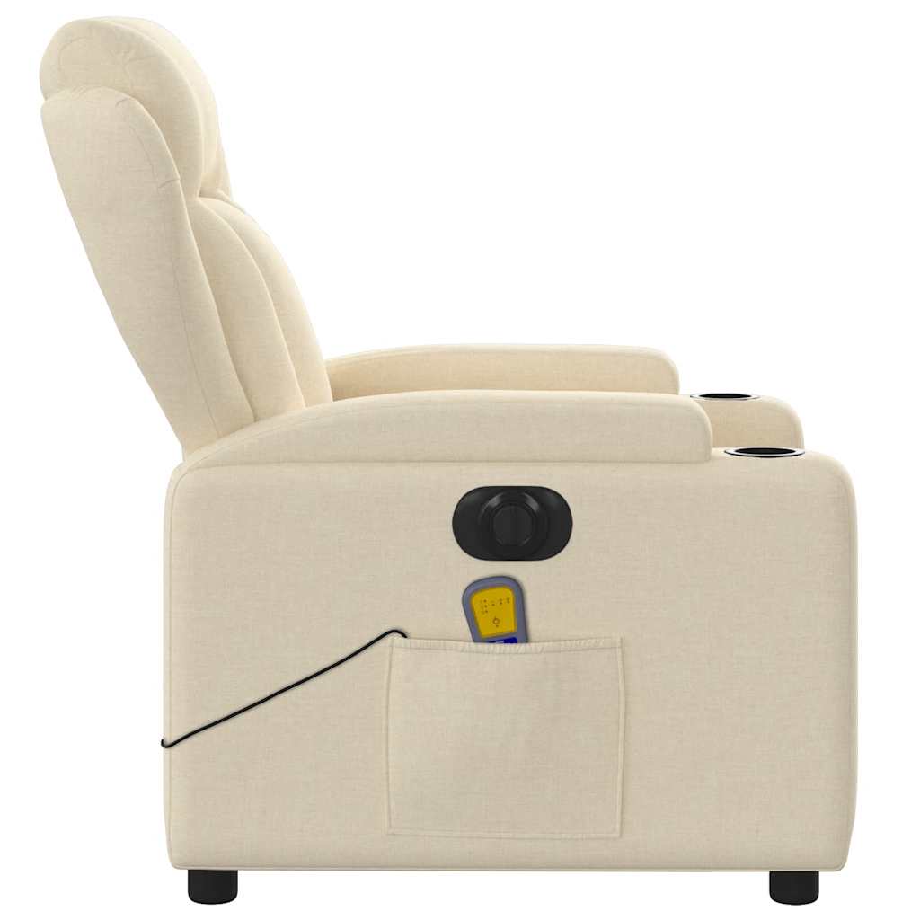 eldrevet massagestol stof cremefarvet