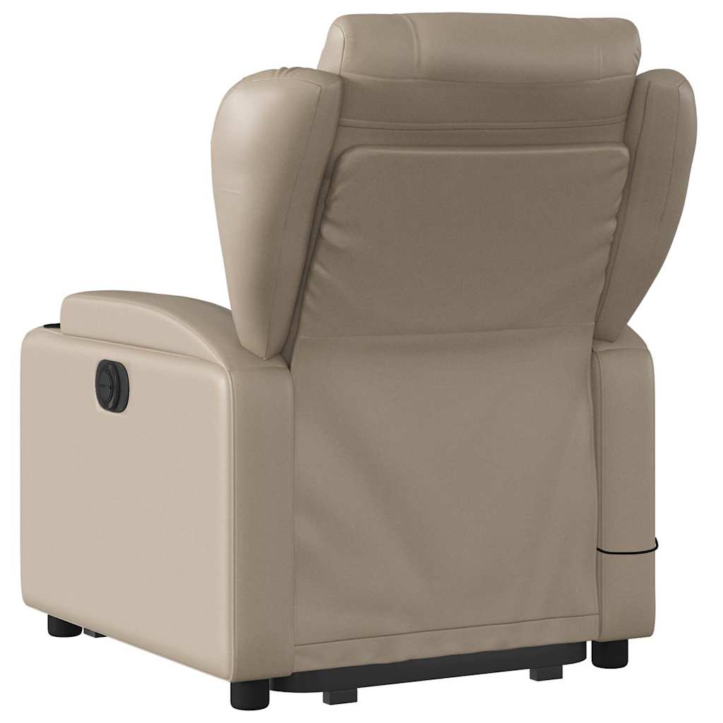 løftestol med massagefunktion kunstlæder cappuccino