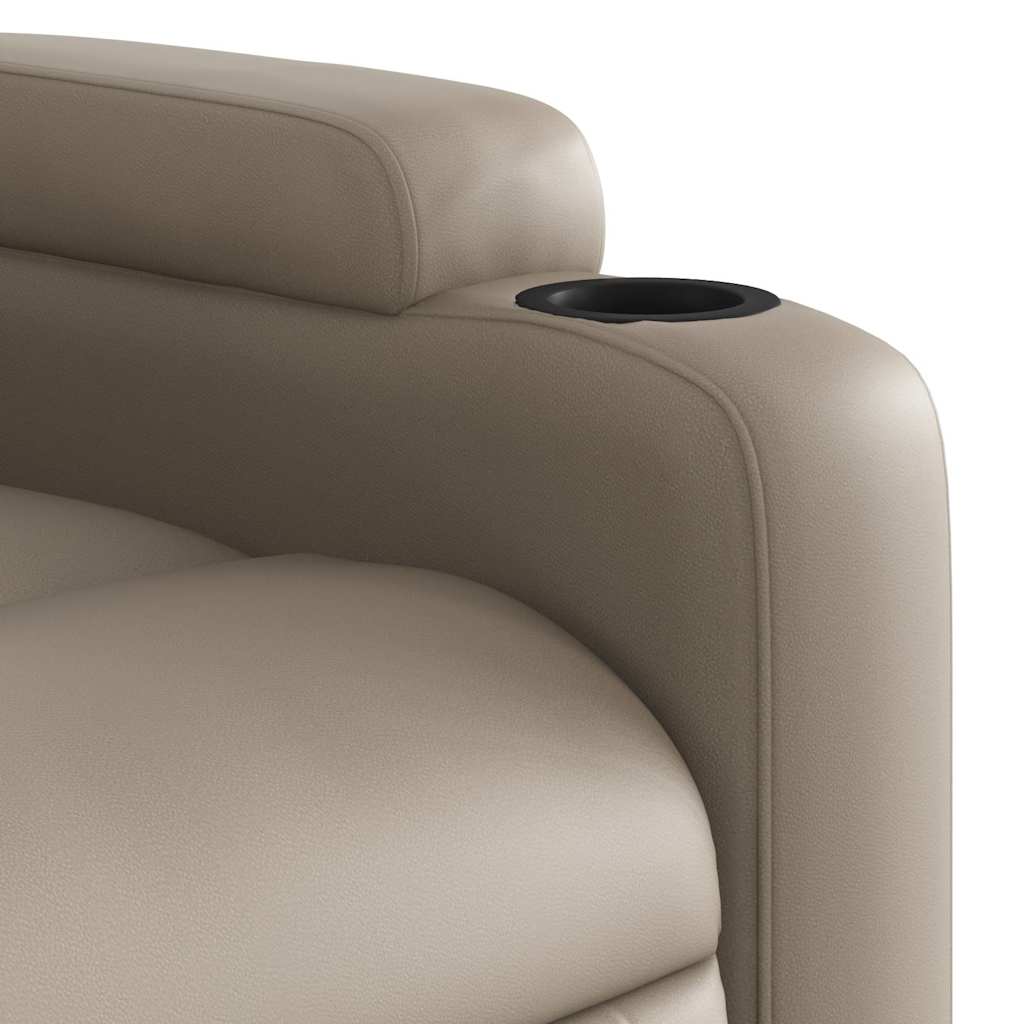 løftestol med massagefunktion kunstlæder cappuccino
