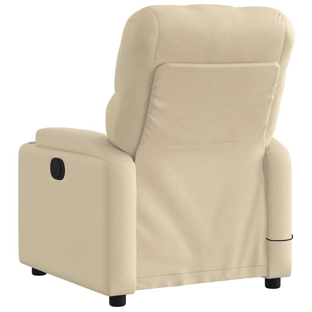 eldrevet massagestol stof cremefarvet