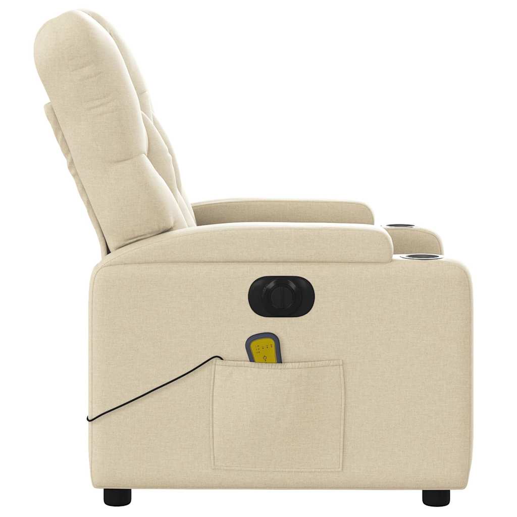 eldrevet massagestol stof cremefarvet