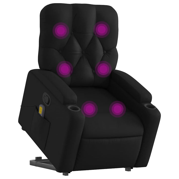 løftestol med massagefunktion kunstlæder sort