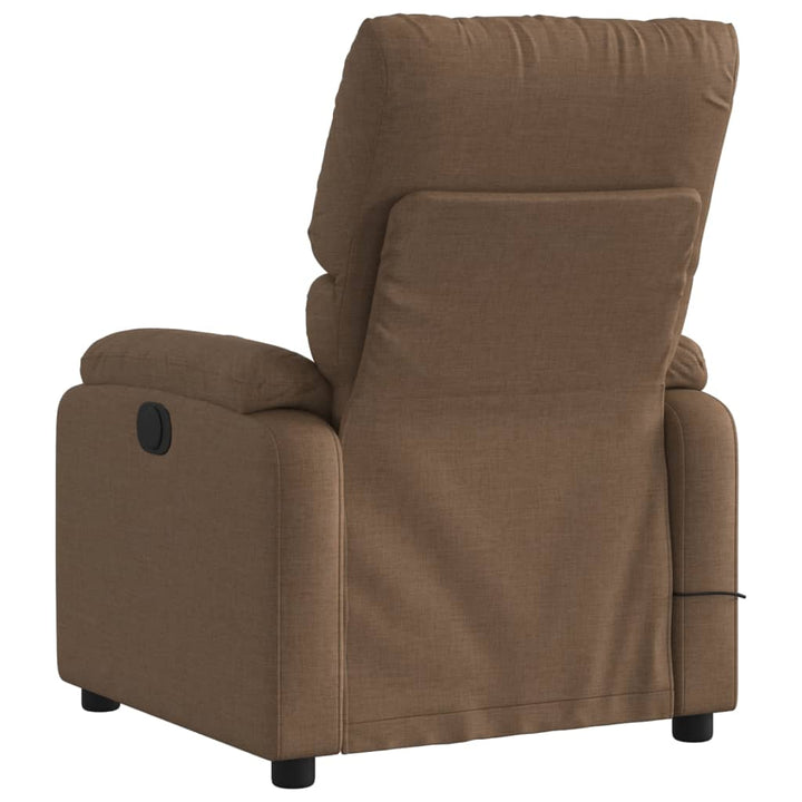 eldrevet massagestol stof brun