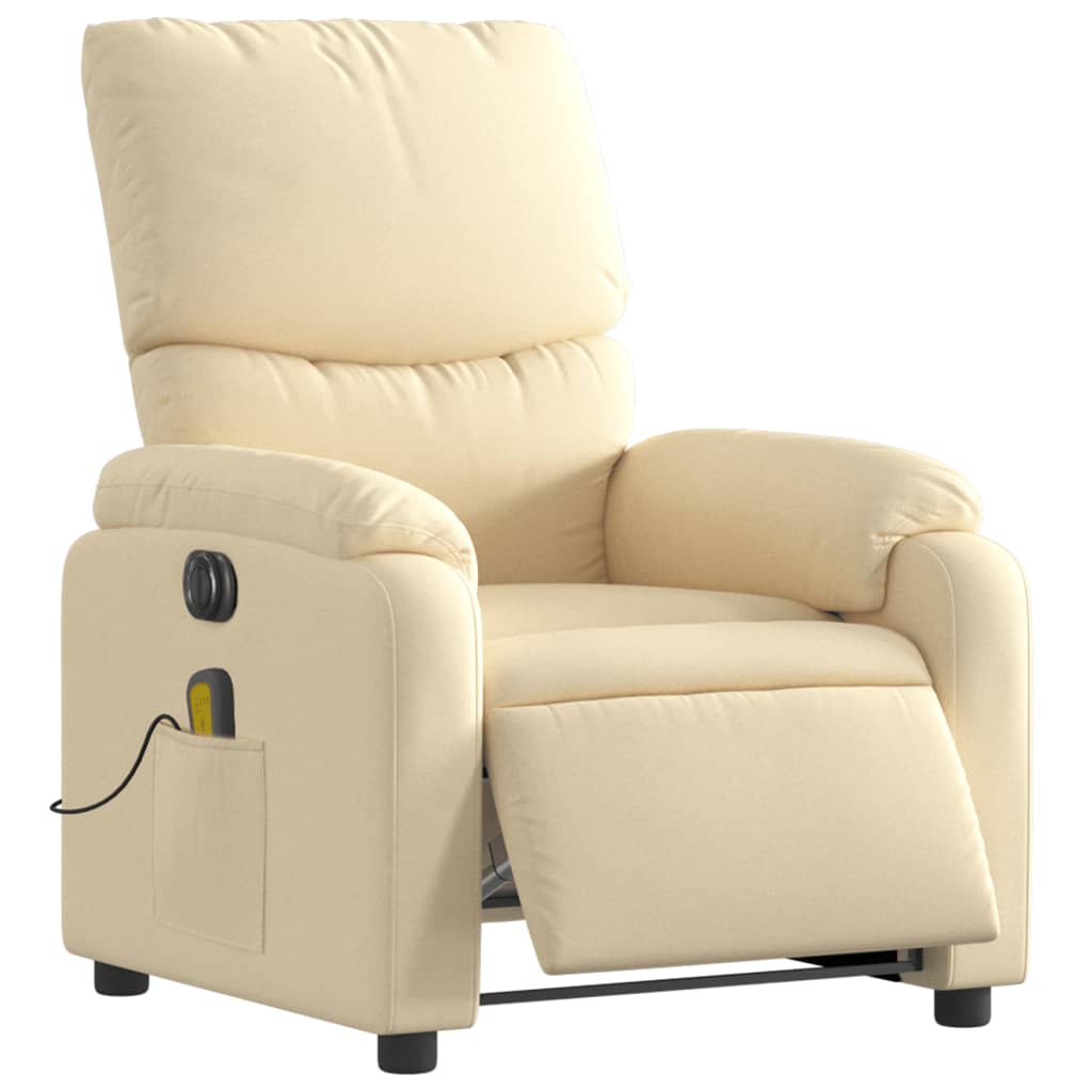 eldrevet massagestol stof cremefarvet