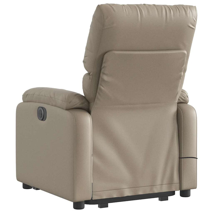 løftestol med massagefunktion kunstlæder cappuccino