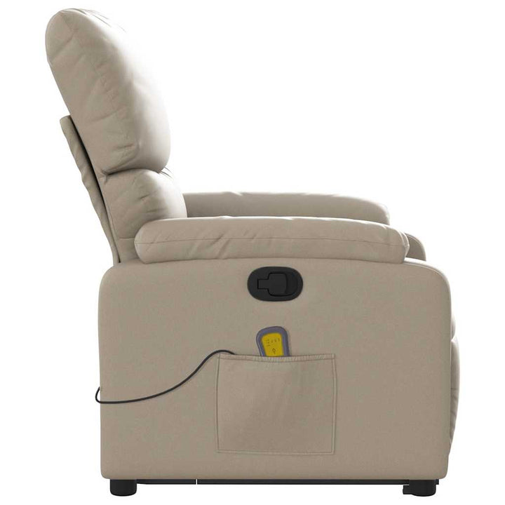 løftestol med massagefunktion kunstlæder cappuccino