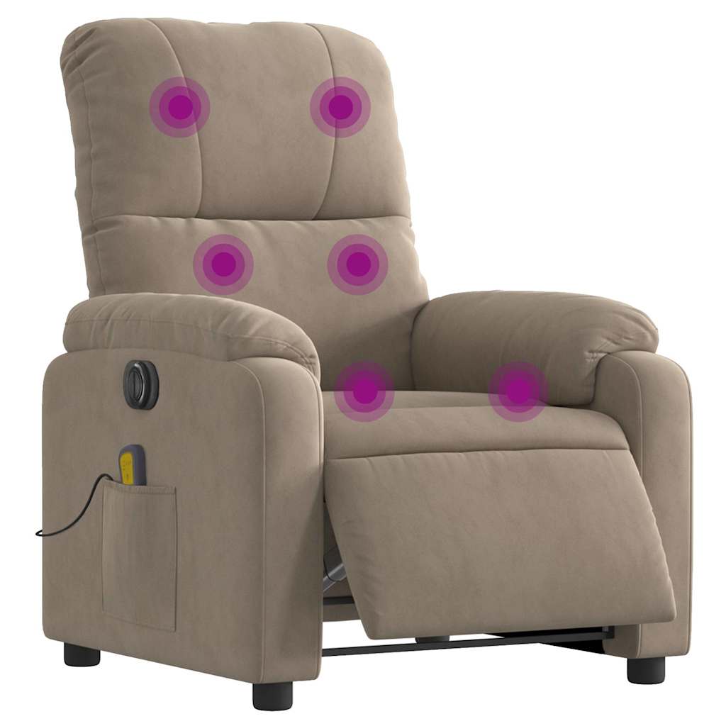 massagestol mikrofiberstof gråbrun