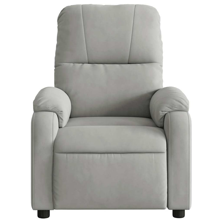 massagestol mikrofiberstof lysegrå