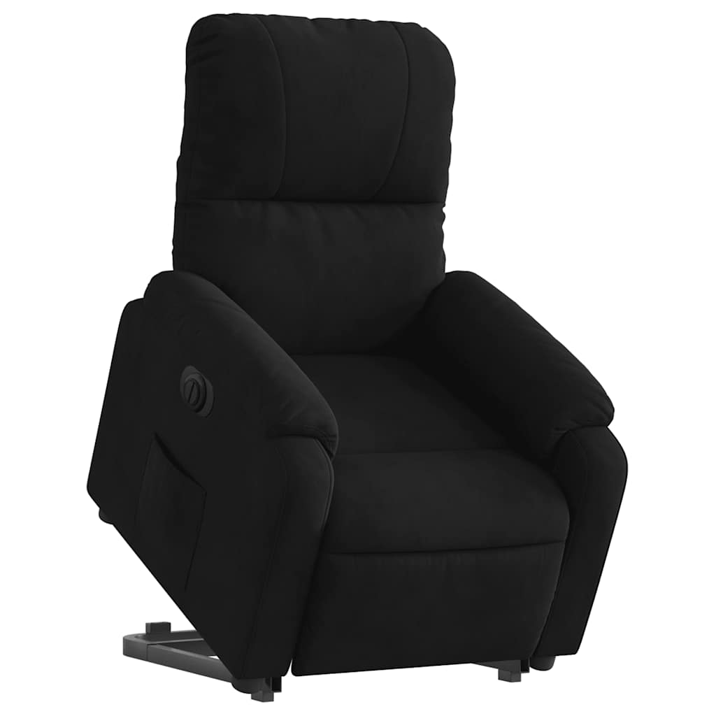 løftestol mikrofiberstof sort