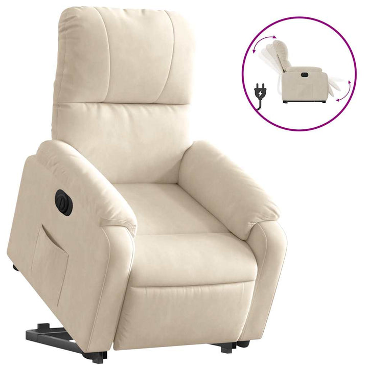 løftestol mikrofiberstof beige