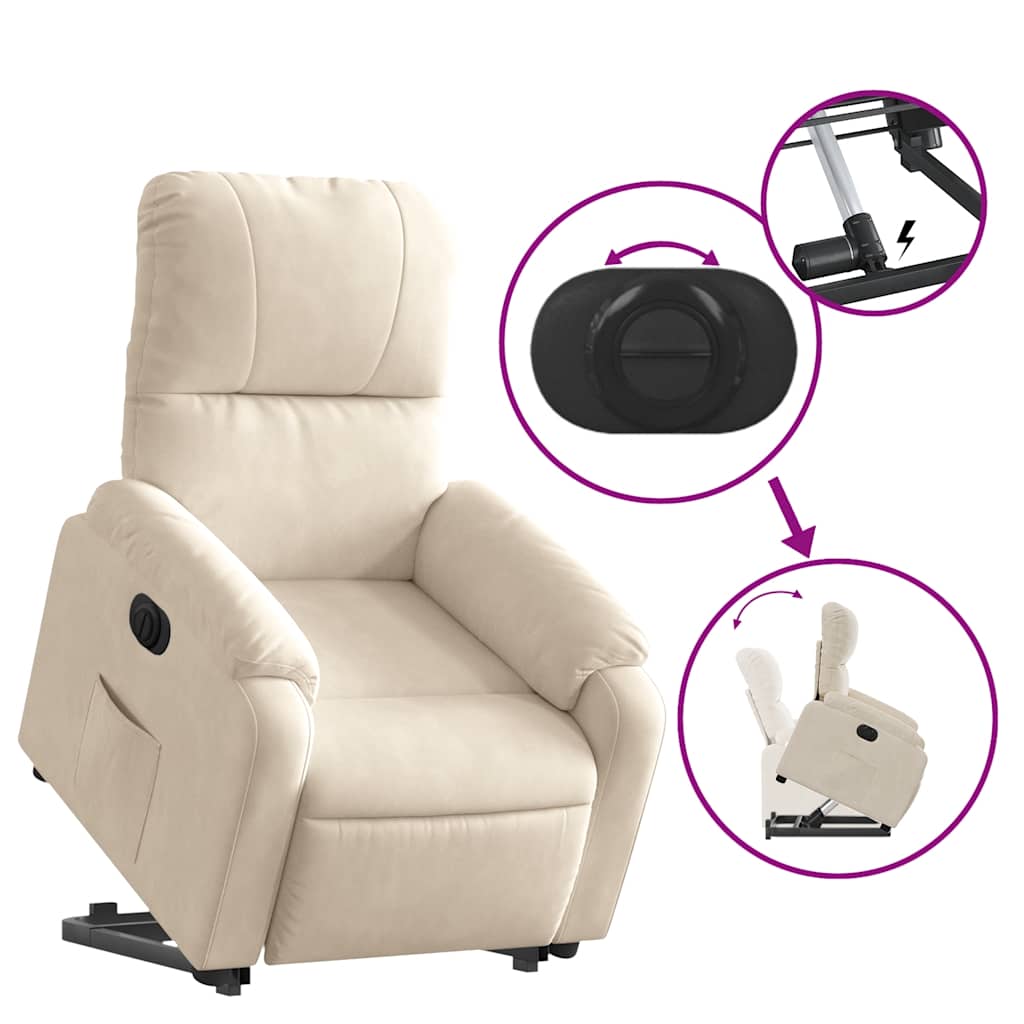 løftestol mikrofiberstof beige