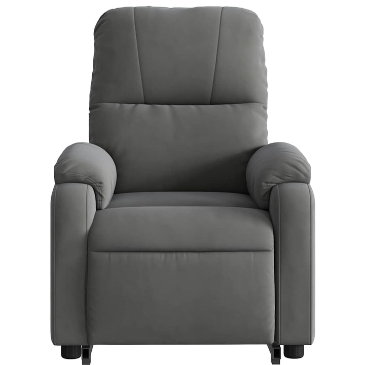 massagestol med løftefunktion mikrofiberstof mørkegrå