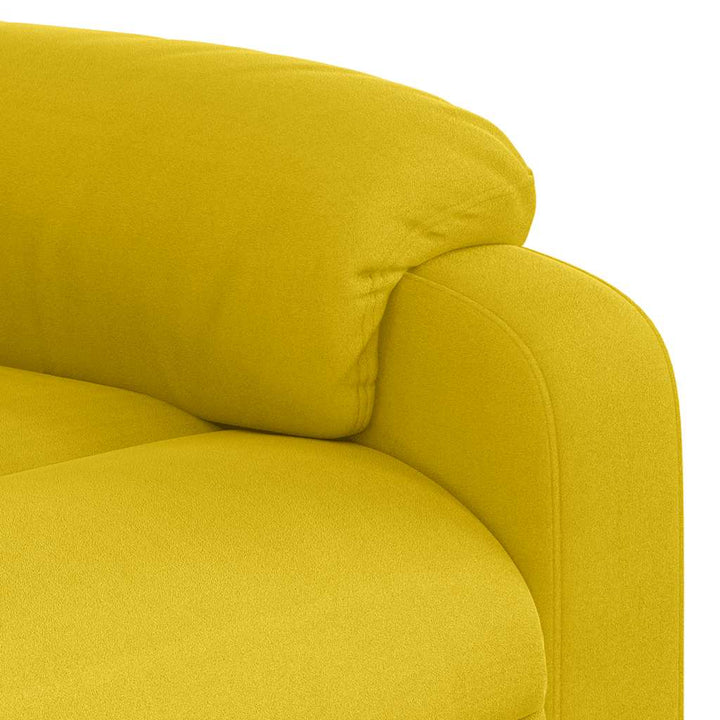 eldrevet lænestol velour gul