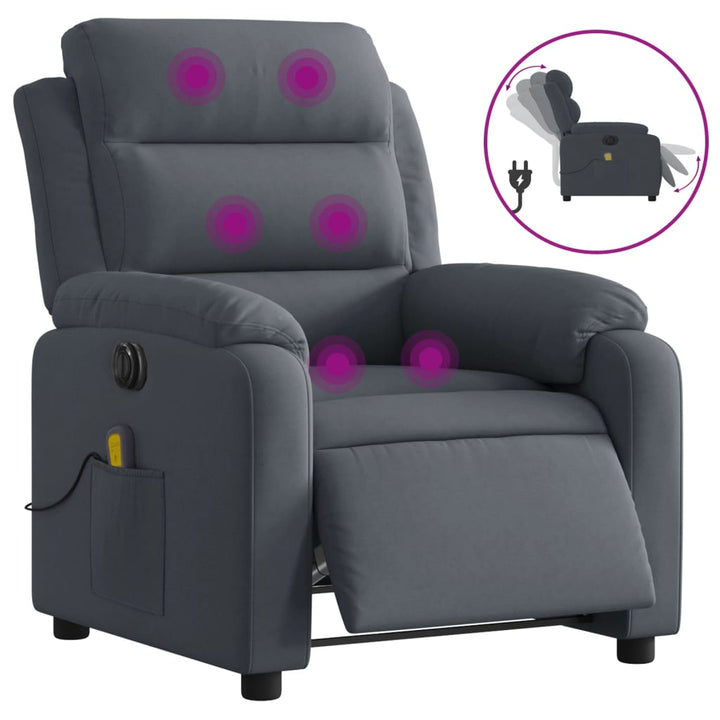 massagestol velour mørkegrå