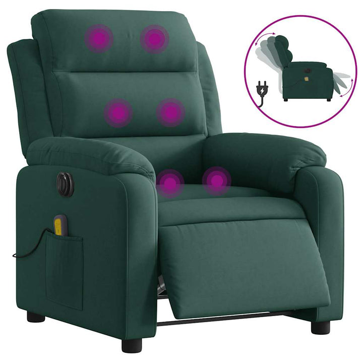 massagestol velour mørkegrøn