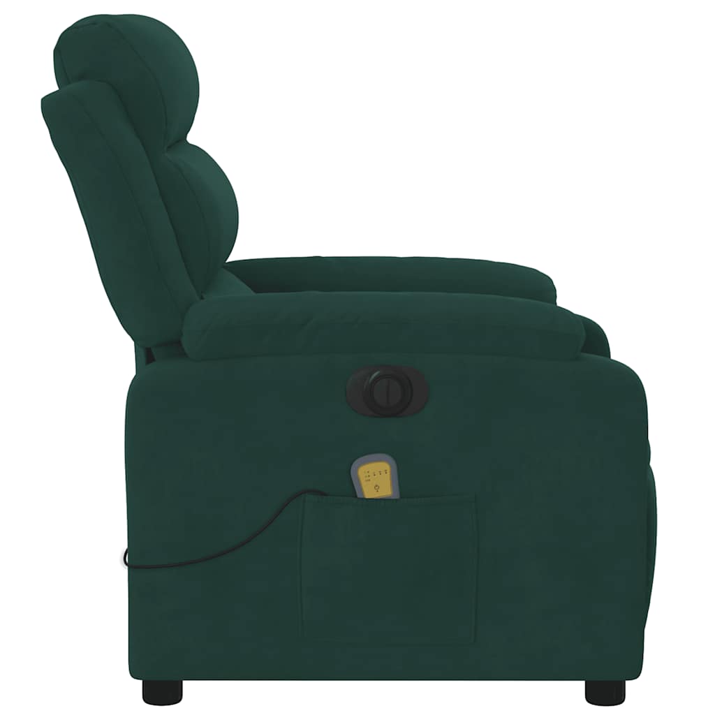 massagestol velour mørkegrøn