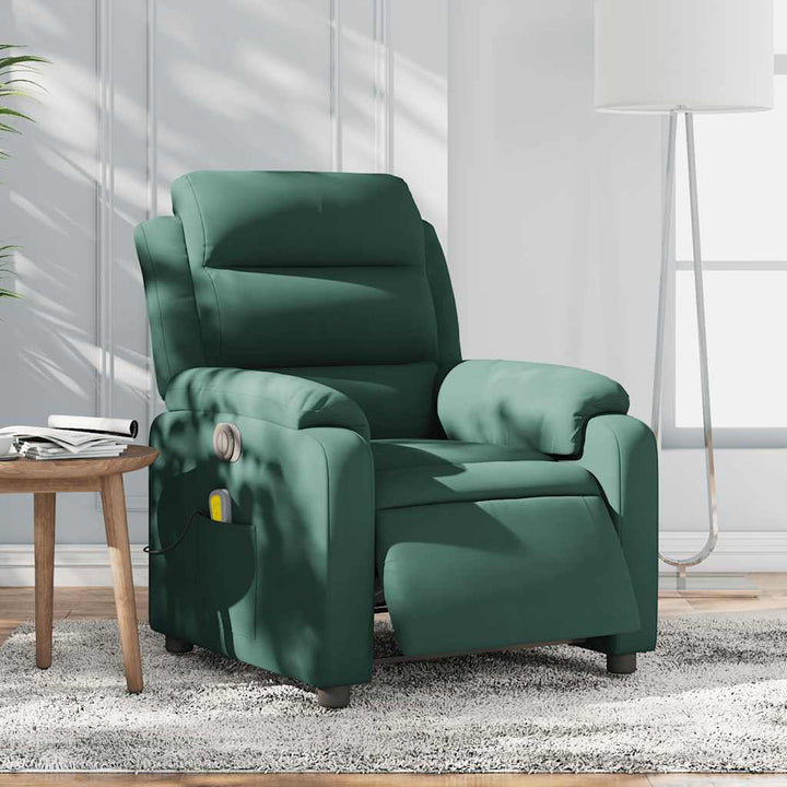 massagestol velour mørkegrøn