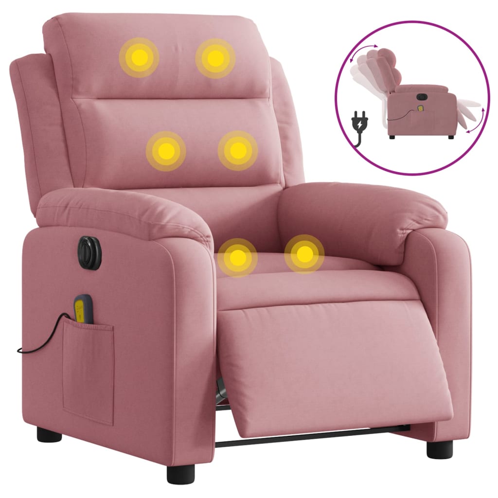 massagestol velour lyserød