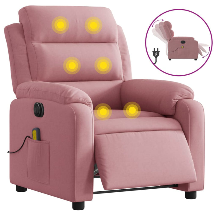 massagestol velour lyserød