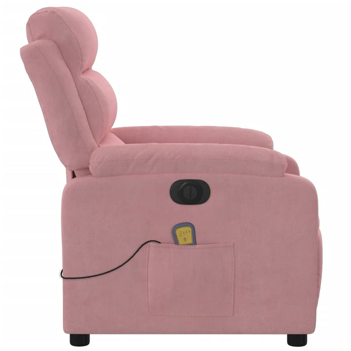 massagestol velour lyserød