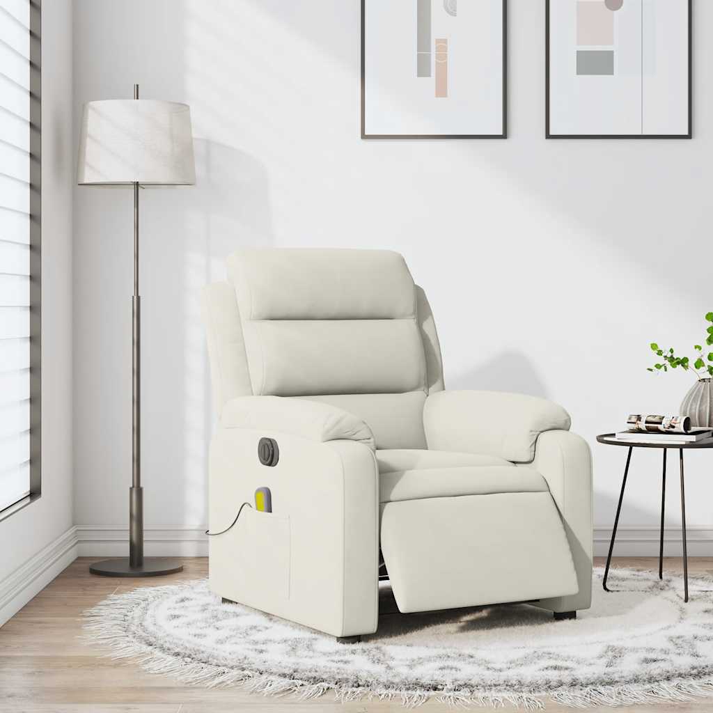 massagestol velour cremefarvet