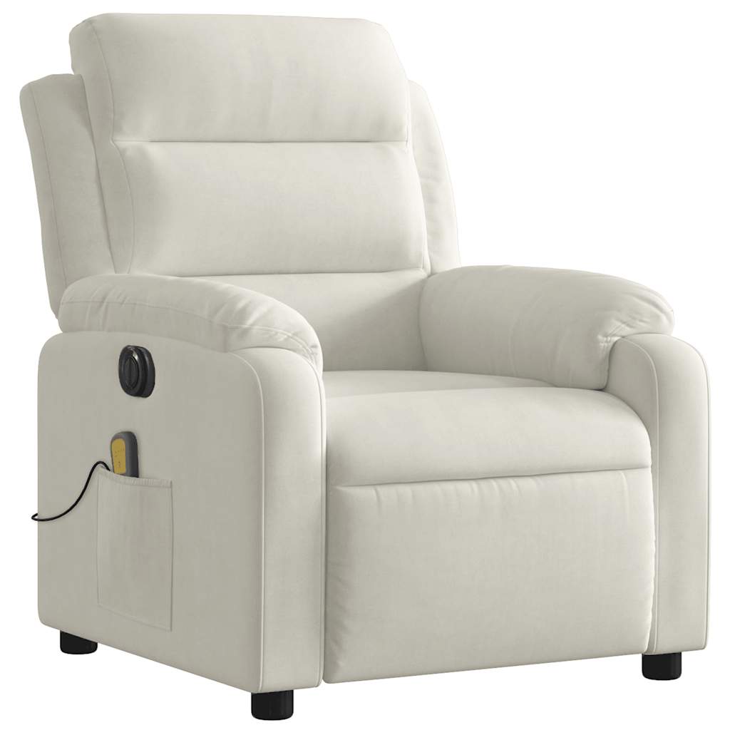 massagestol velour cremefarvet