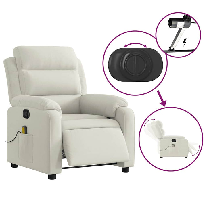 massagestol velour cremefarvet