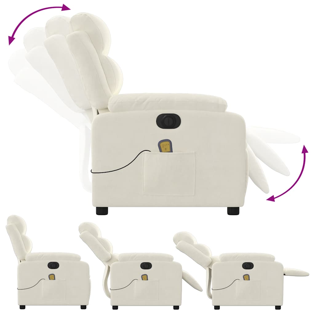 massagestol velour cremefarvet