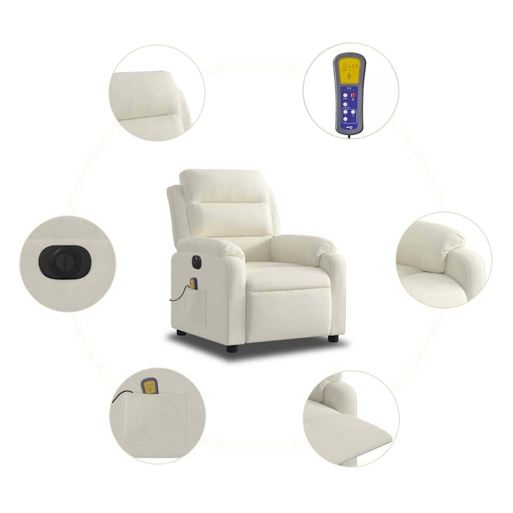 massagestol velour cremefarvet