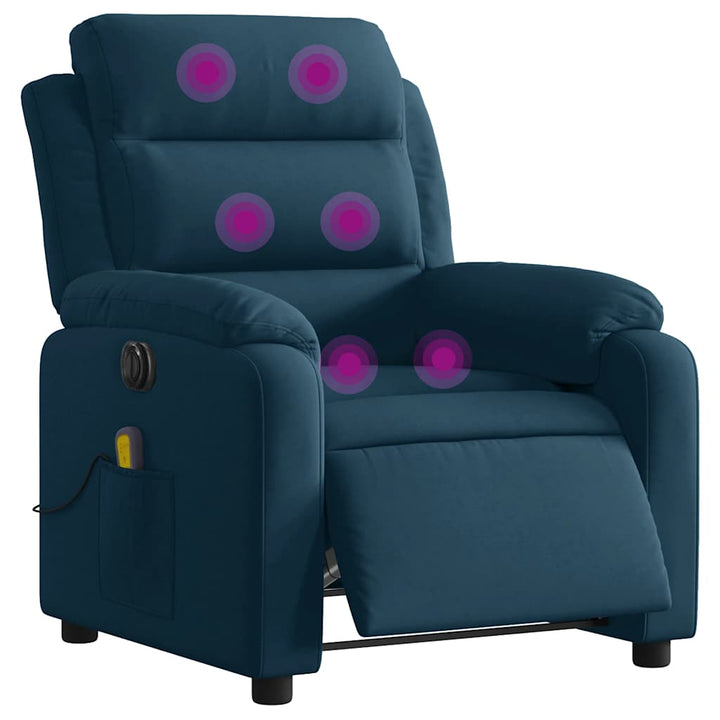 massagestol velour blå