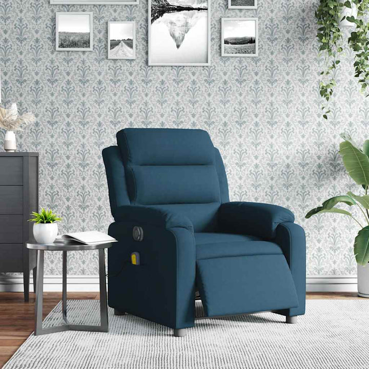 massagestol velour blå