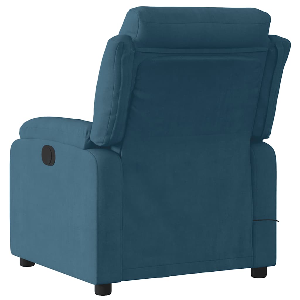 massagestol velour blå